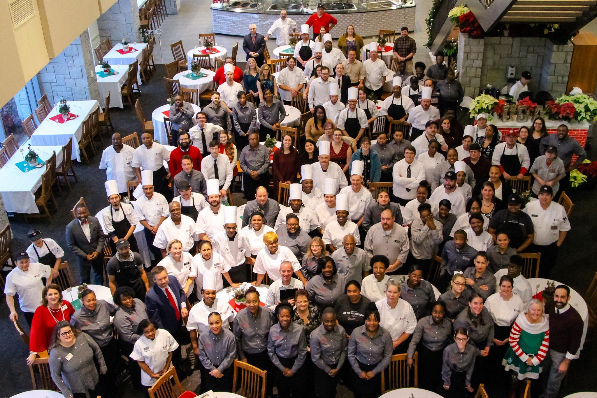 Group photo of dining employees.