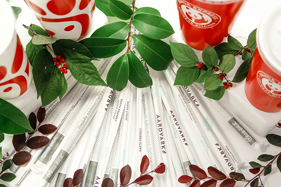 a photograph of disposable straws