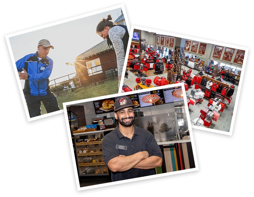Collage of images containing Auxiliary employees
